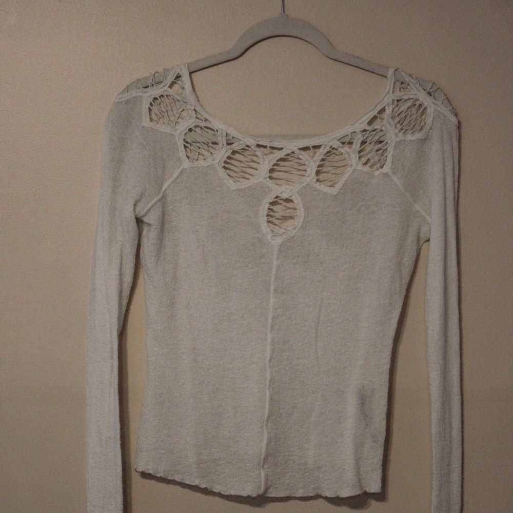 Free People long sleeve white top